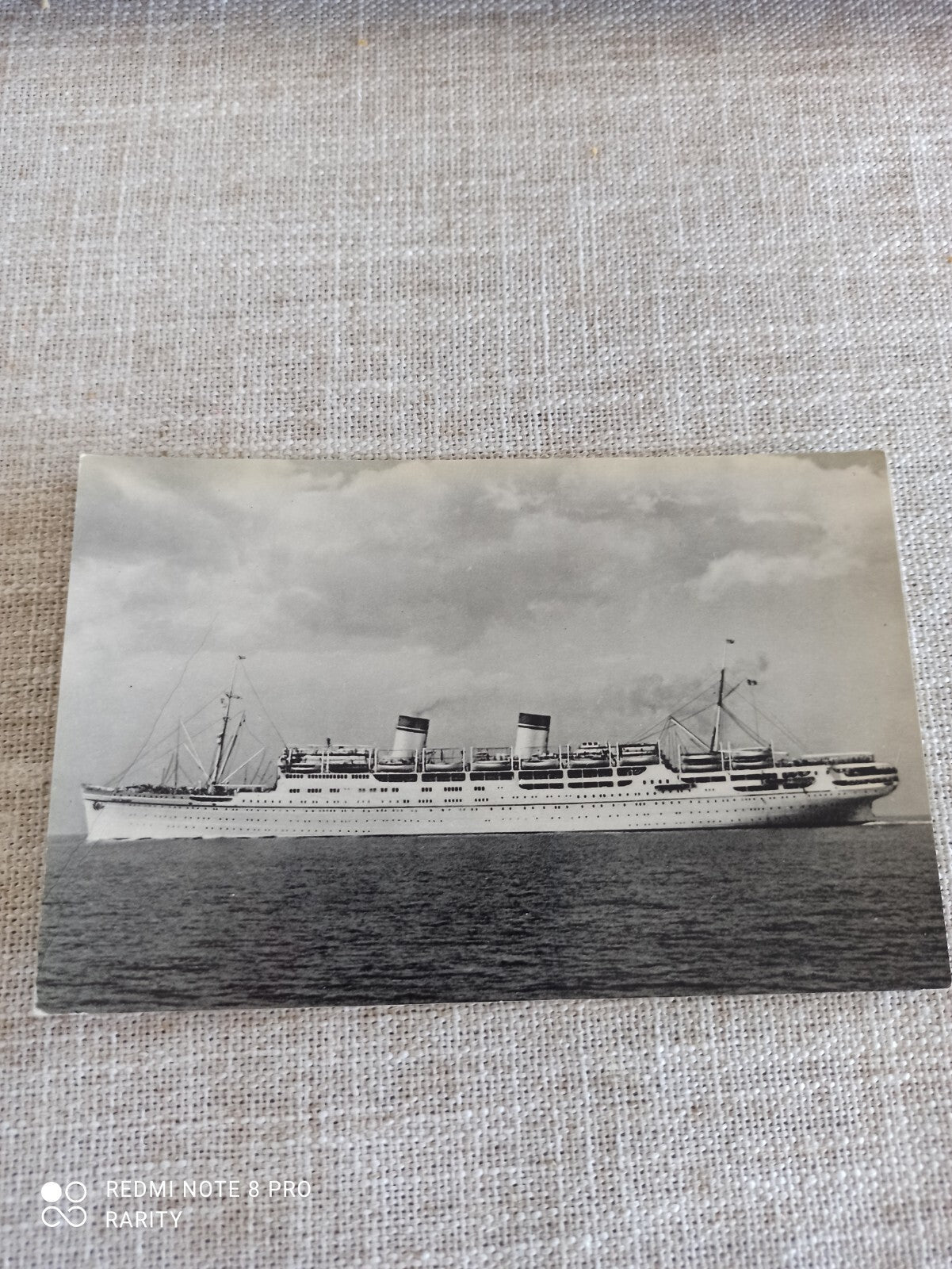 Carte Postale Ancienne Paquebot Noir et Blanc Vintage Navire Collection