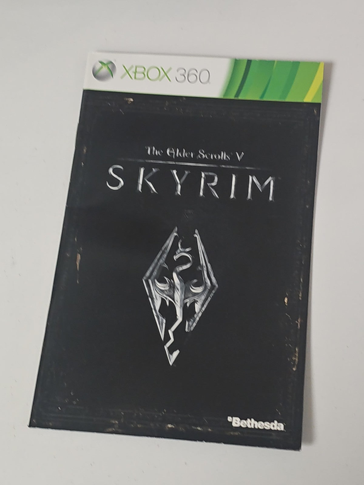 Notice originale seule pour Skyrim sur Xbox, manuel jeu vidéo authentique
