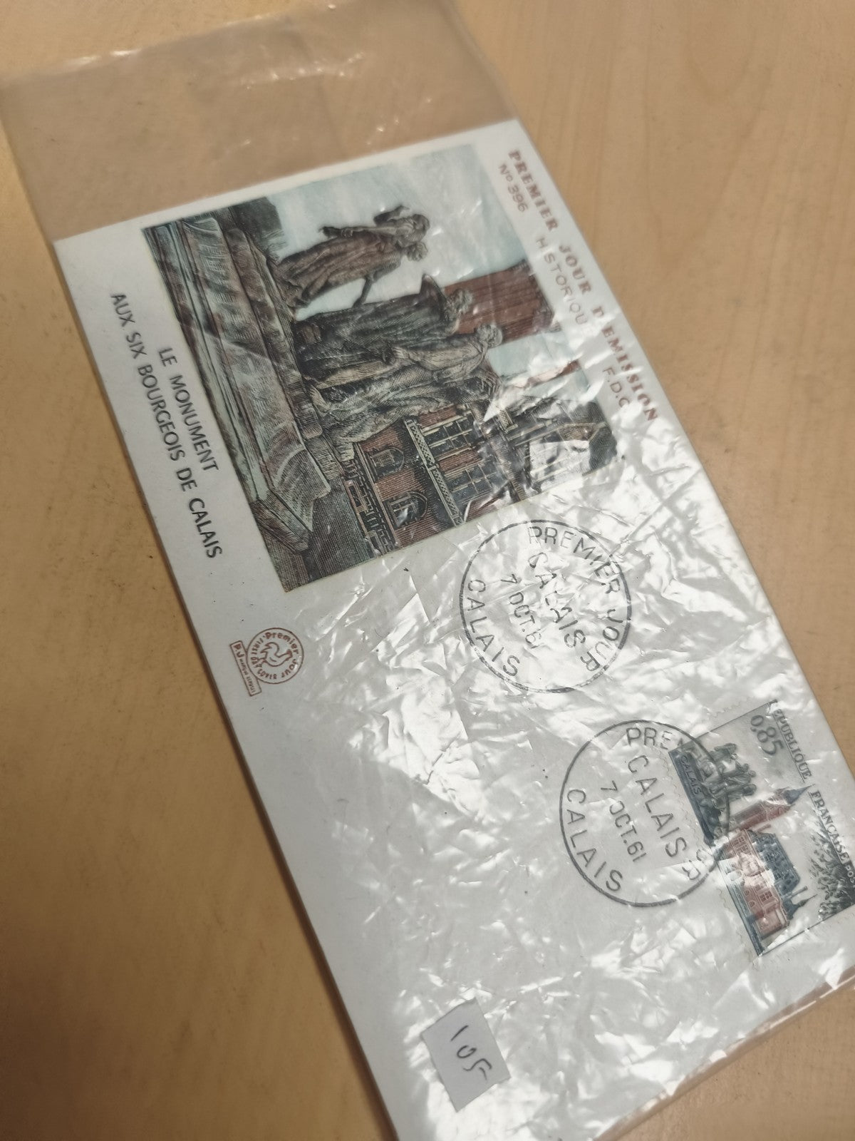 Enveloppe 1er jour Calais Bourgeois FDC philatélie monument France