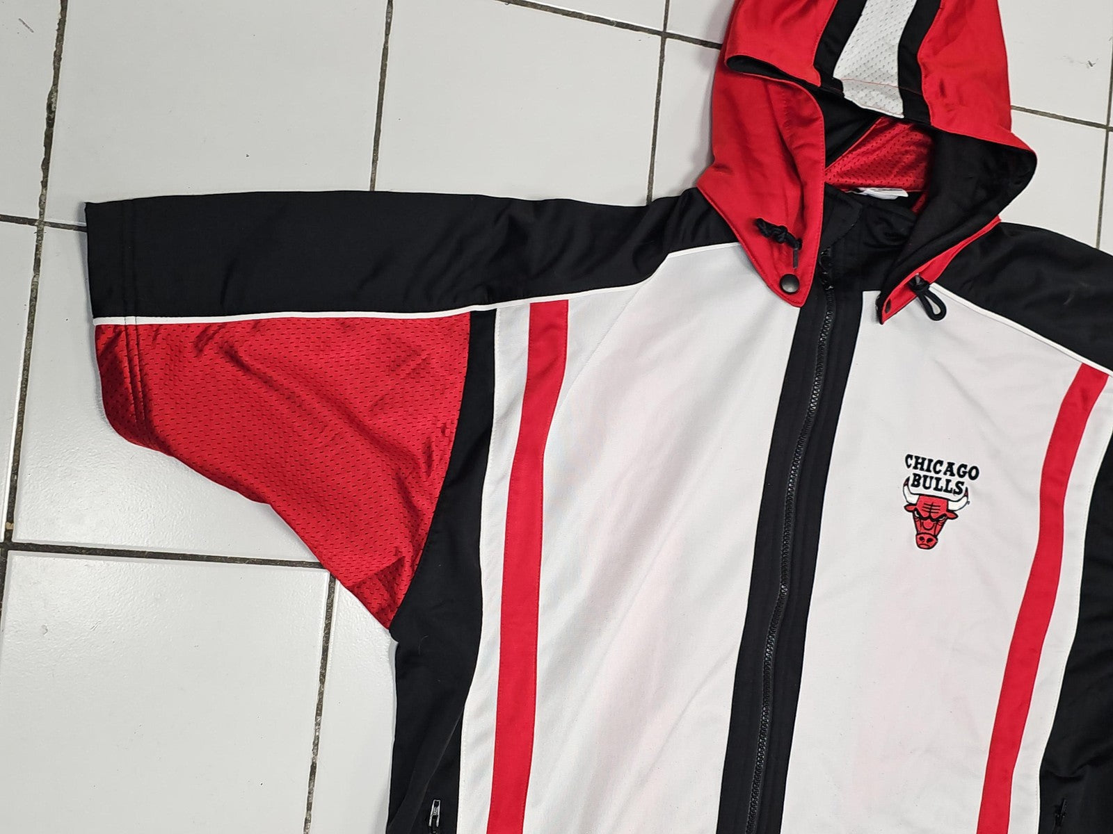 Veste rétro Chicago Bulls Champion XXL sans manches capuche années 90 vintage