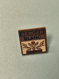 Vintage pin's Berger Blanc émaillé, carré, collection publicitaire rare