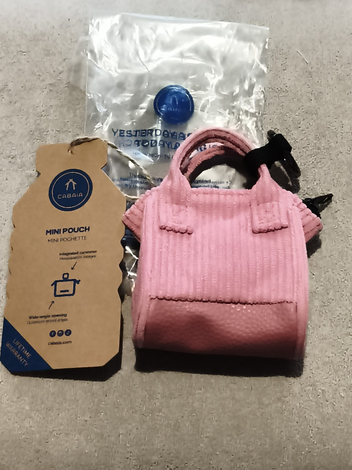 Mini pochette Cabaia rose pastel, mini pouch accessoire neuf