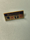 Vintage pin's Loto Multiple ancien, badge rectangulaire collection jeux hasard