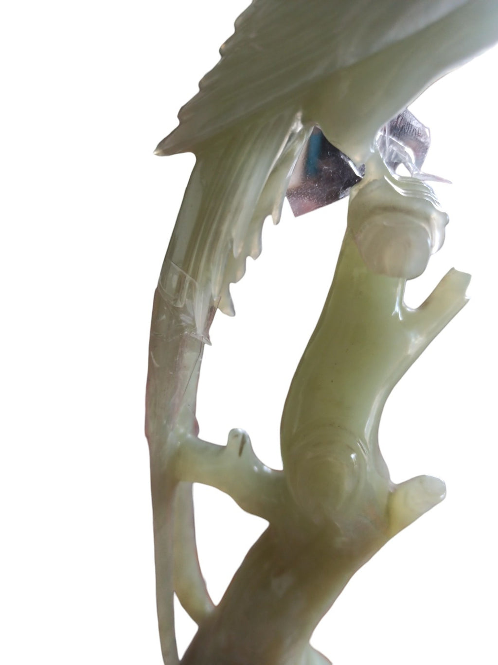 Statue oiseau en jade asiatique ancien, sculpture décorative, authentique rare