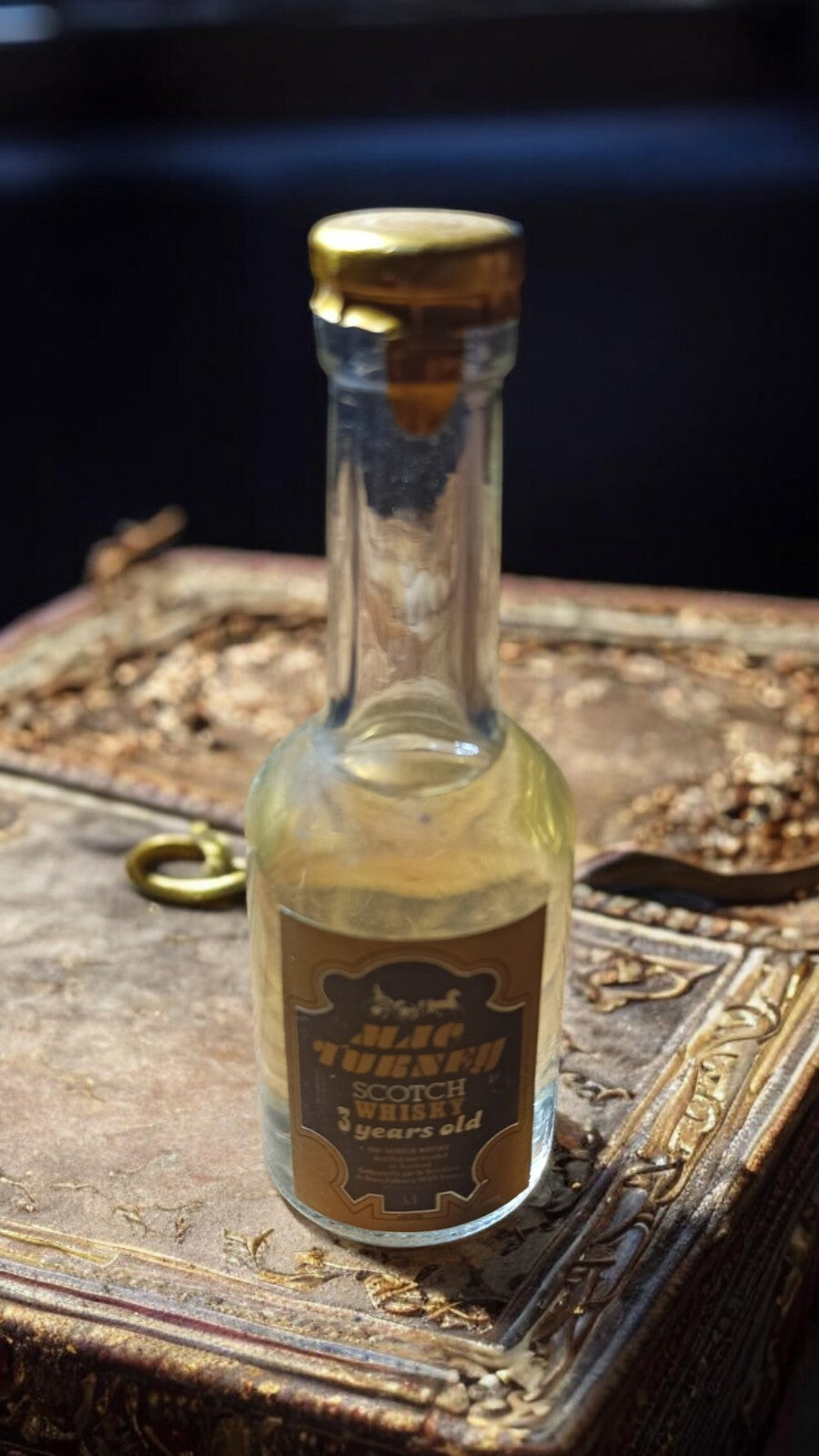 Mignonnette whisky Mac Turney vintage, Scotch 3 years old, rare mini bouteille