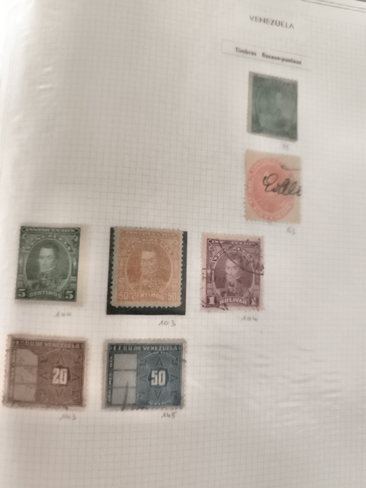 Timbres anciens Venezuela XIXe-XXe lot x7 philatélie fiscaux-postaux vintage