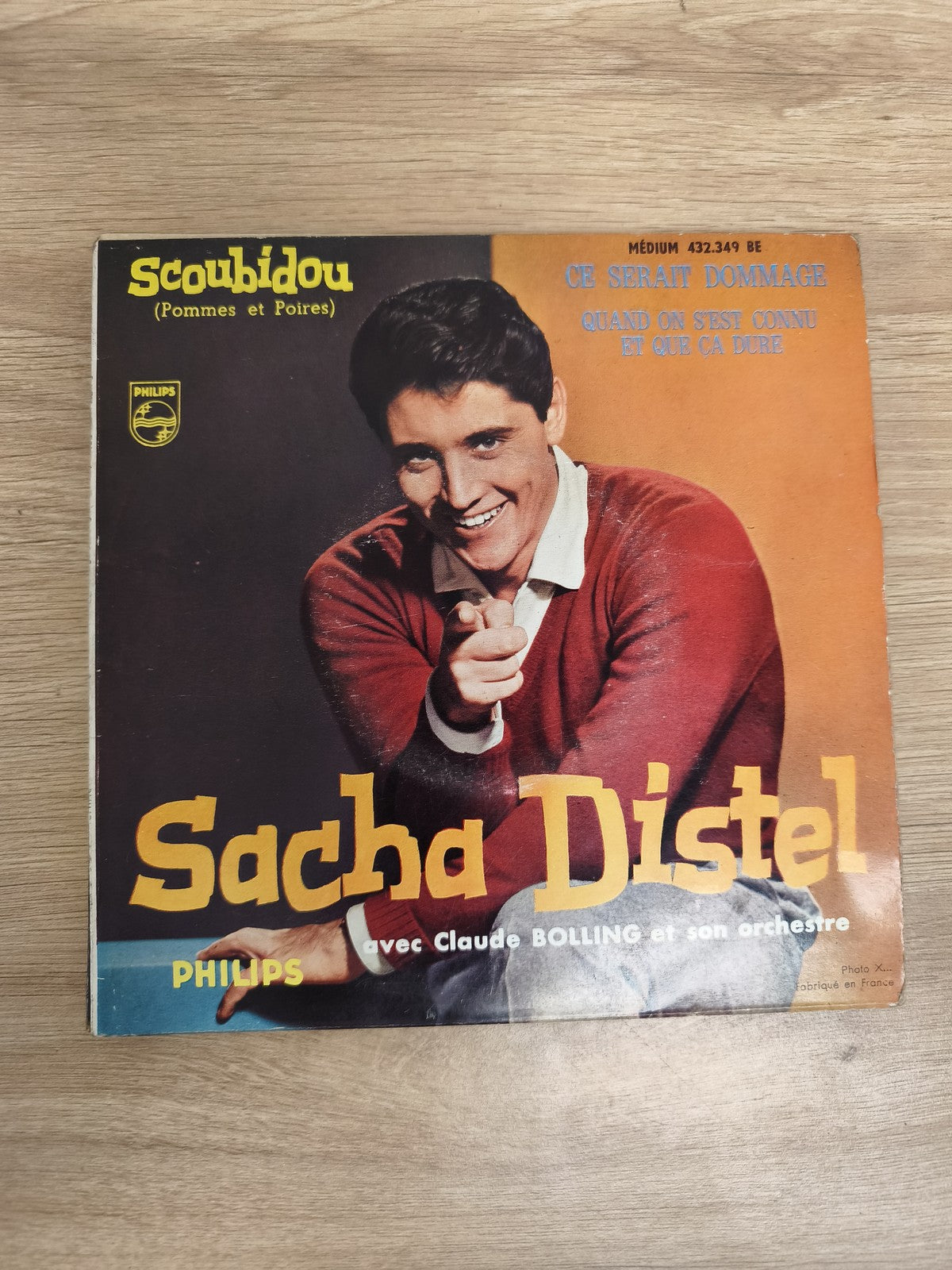 Vinyle 45T Sacha Distel Scoubidou Pommes et Poires Philips Claude Bolling