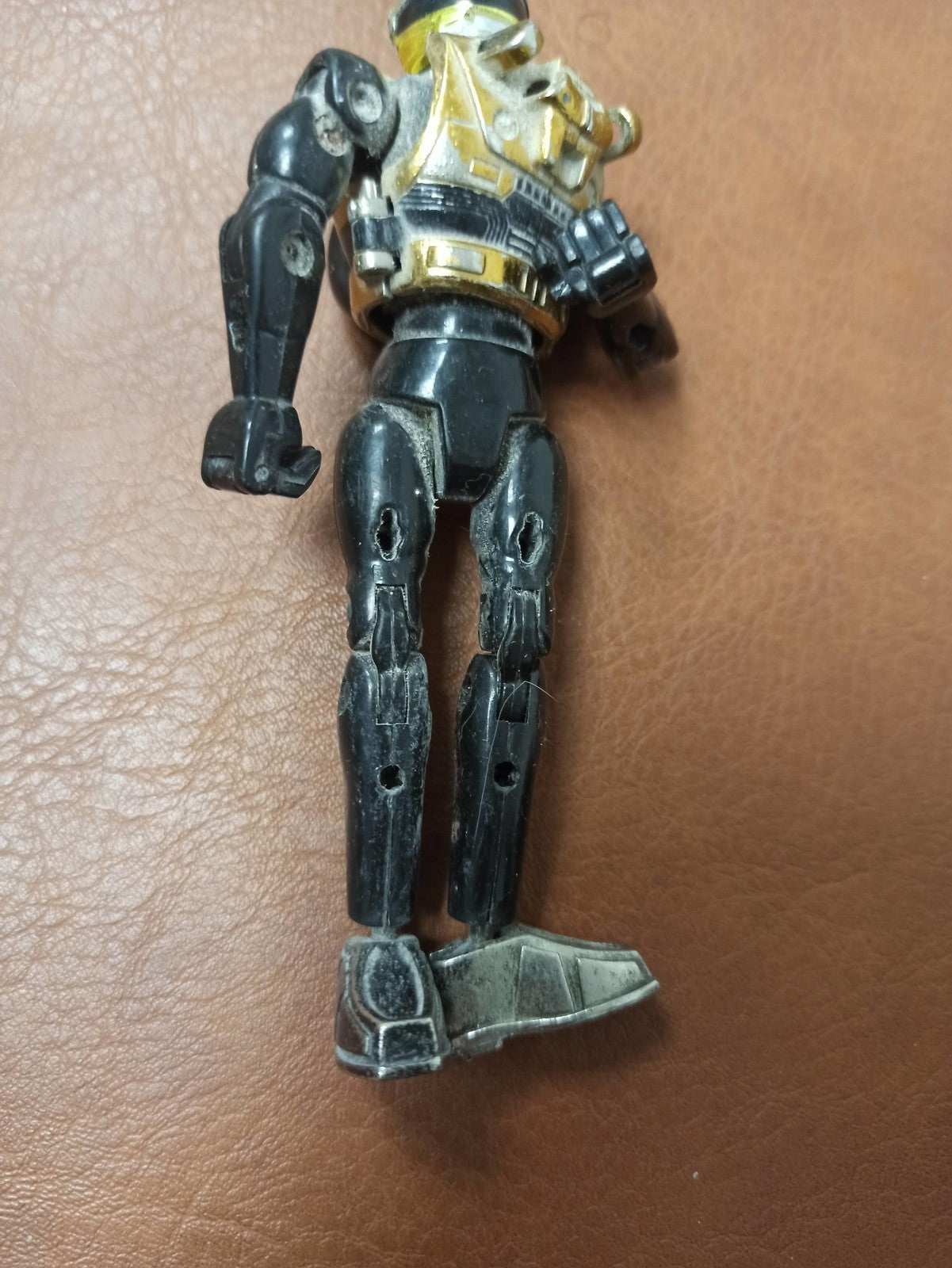 Figurine robot Winspector vintage rétro, jouet ancien noir doré rare