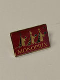 Pin's ancien Monoprix rétro collection années 90 badge vintage rare France