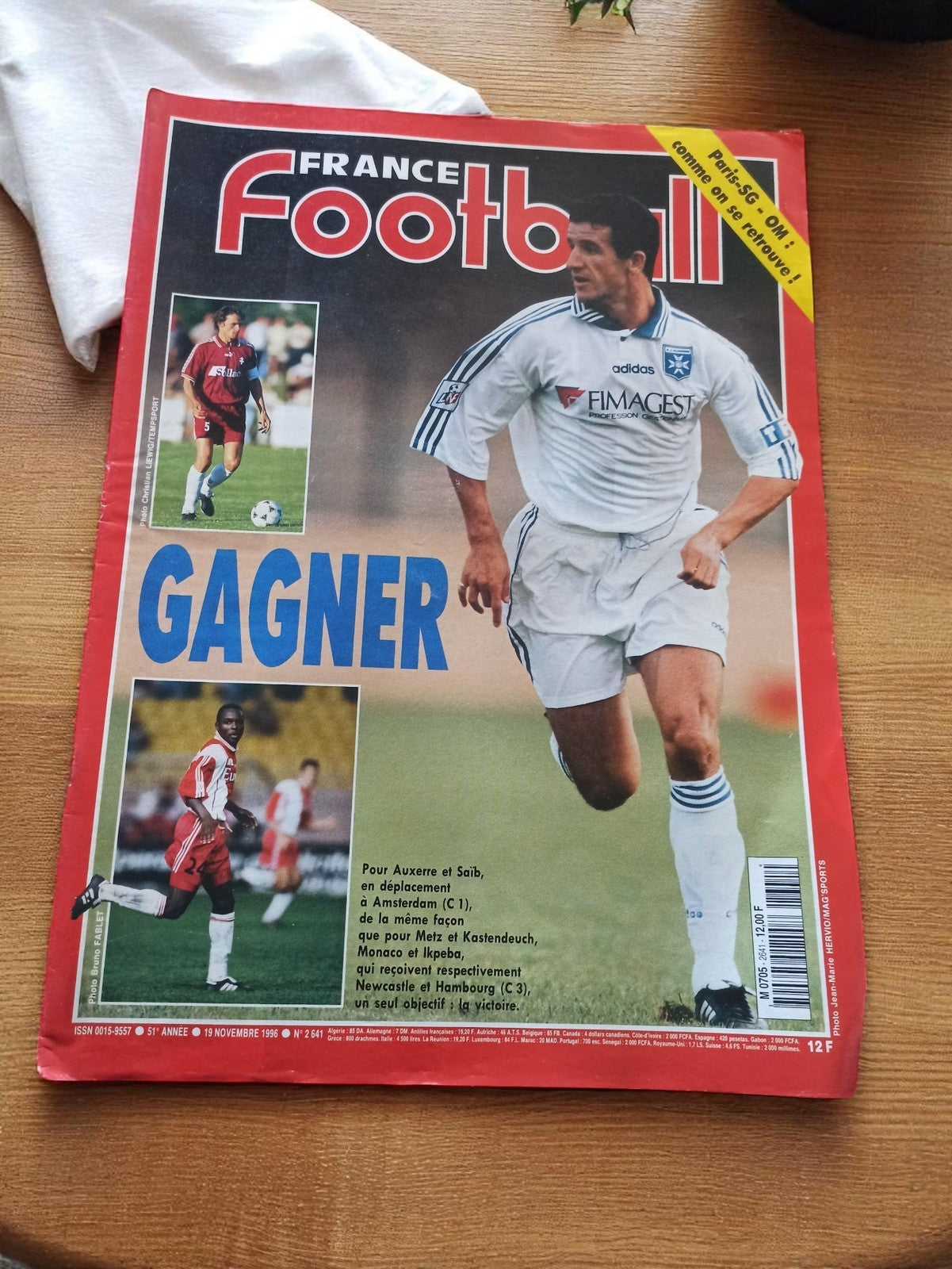 Magazine France Football 1996 vintage, couverture Saïb, collector années 90