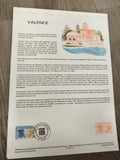 Document philatélique officiel Valence timbres oblitérés France philatélie