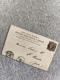 CPA carte postale timbre 2 1/2d Grande Bretagne 1886 cachet Paris