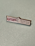 Vintage pin's GSF Nettoyage Industriel logo, badge ancien, collection pub