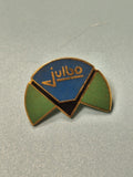 Vintage pin's Julbo émaillé bleu vert, badge ancien collection (Ref 2)