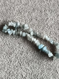 Bracelet pierres naturelles bleu gris, perles irrégulières, bijou minéral