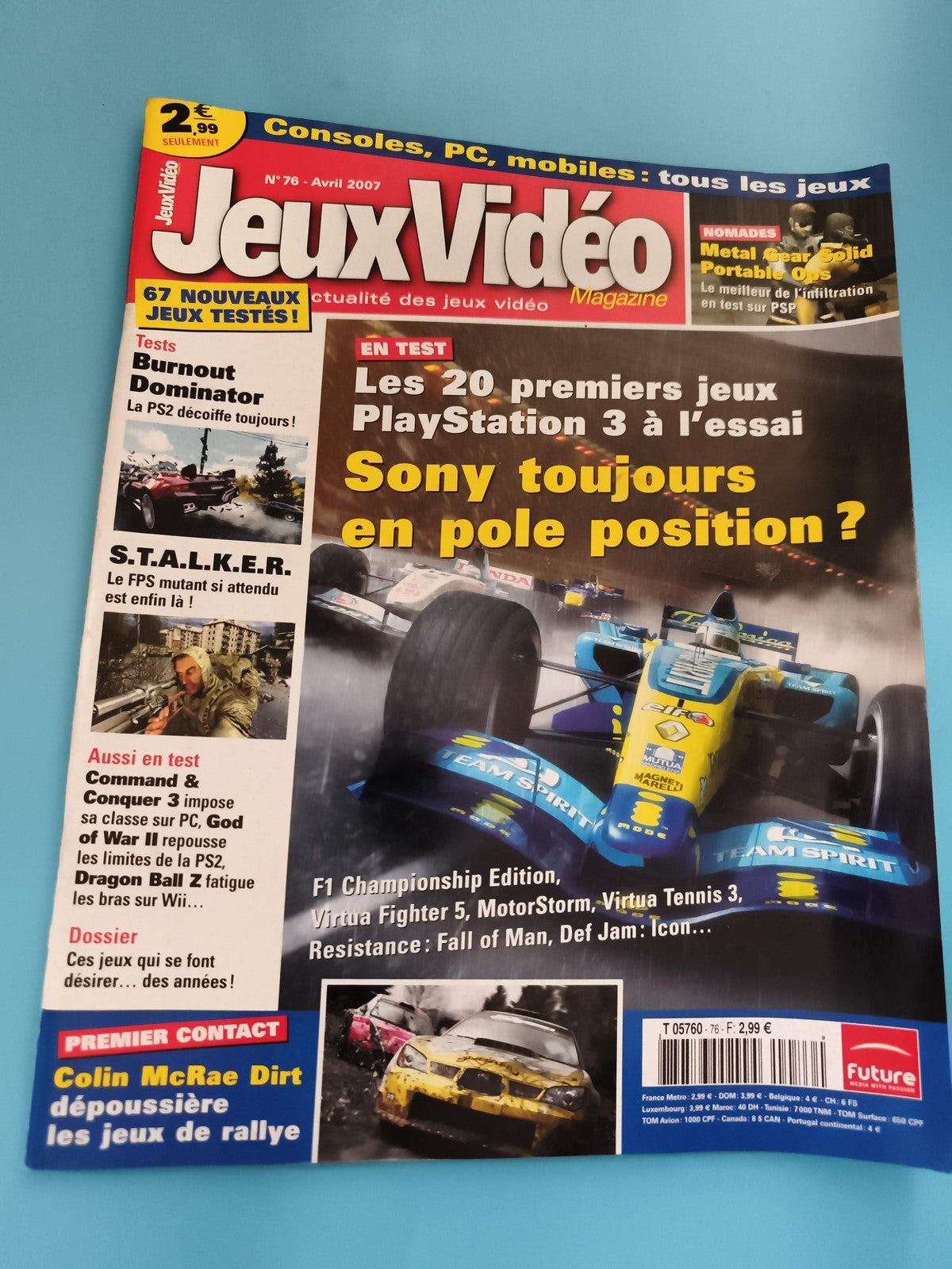 Magazine Jeux Vidéo n°76 avril 2007 PlayStation 3 tests Burnout Metal Gear