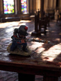 Figurine soldat plomb Napoléonien vintage, tirailleur à genou, uniforme bleu