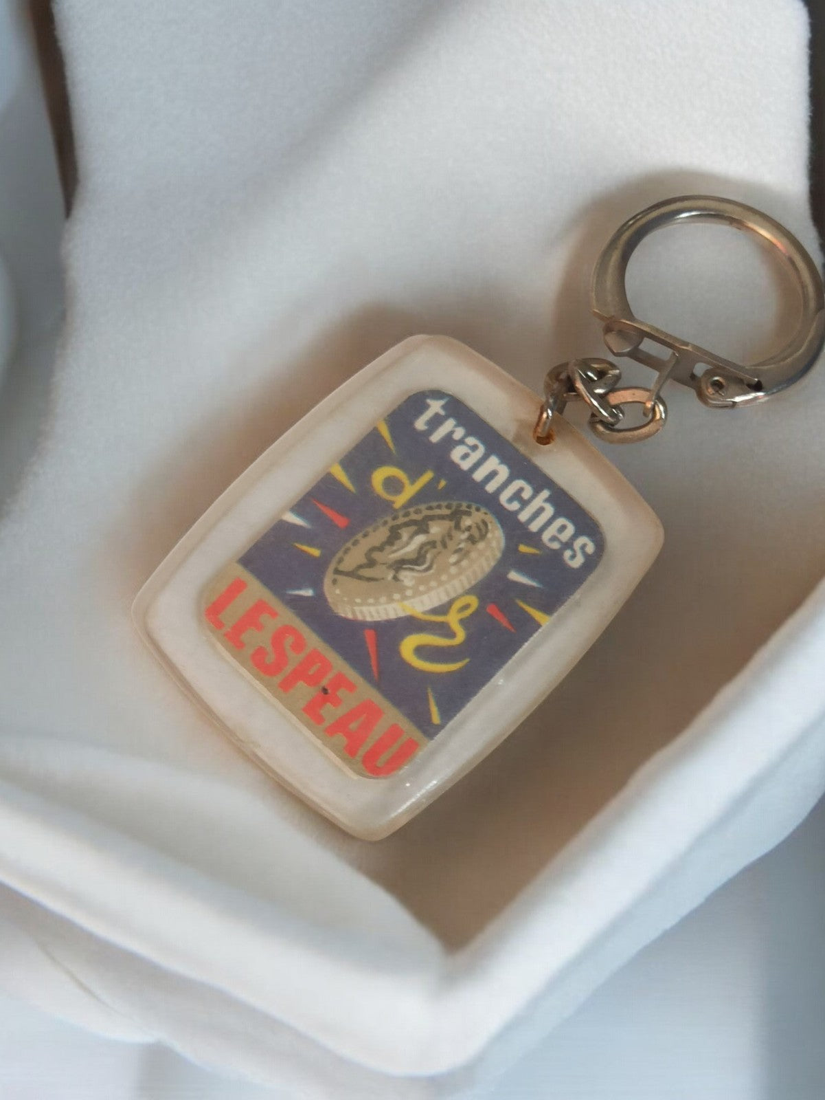 Porte-clés publicitaire ancien Lespeau tranches rétro collection vintage rare