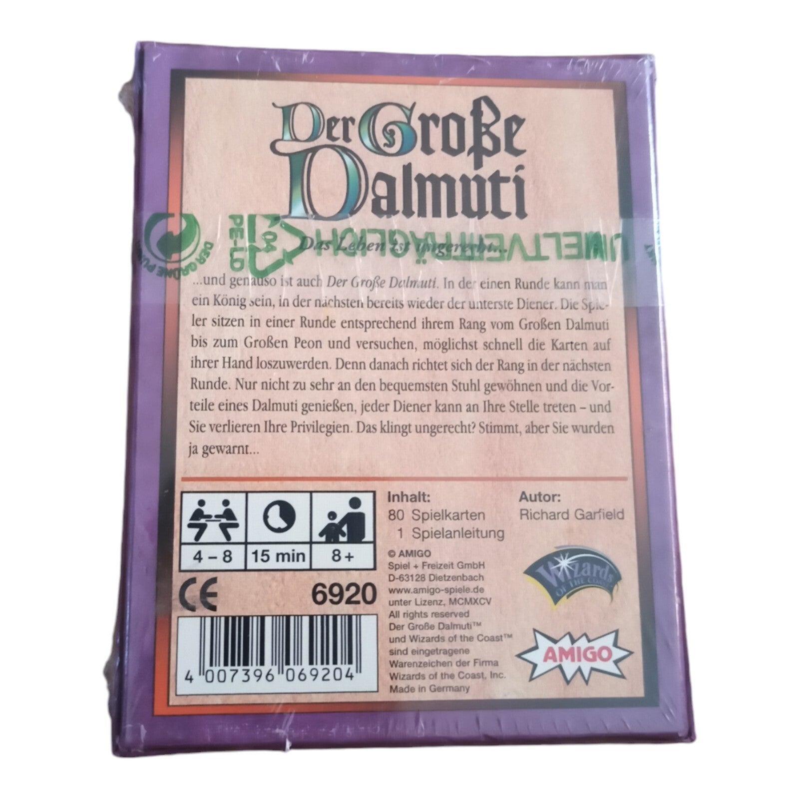 Jeu de cartes Der Große Dalmuti Amigo édition allemande, Richard Garfield