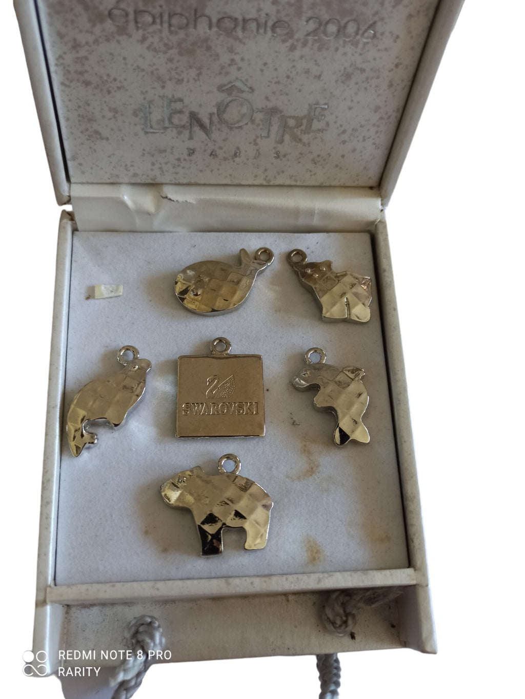 Coffret pendentifs métal Swarovski Lenôtre 2006 animaux, boîte d’origine