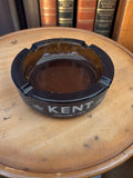 Cendrier publicitaire vintage Kent verre soufflé noir logo cigarettes