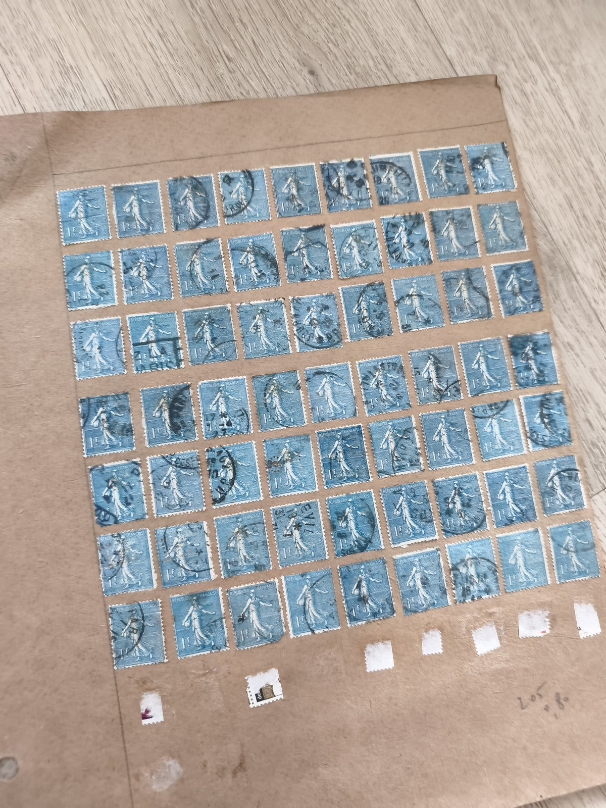 Gros lot timbres anciens France type Semeuse bleue oblitérés philatélie étude
