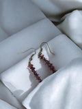 Paire boucles d’oreilles vintage rétro, perles violettes fantaisie ancien modèle