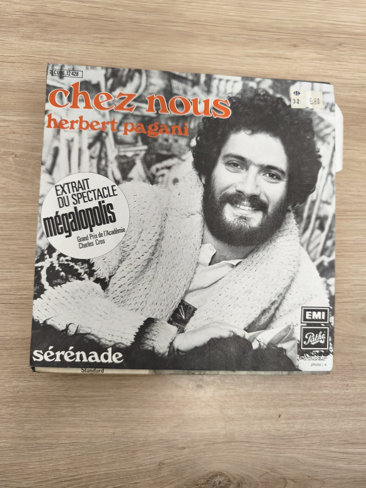 Vinyle 45 tours Herbert Pagani "Chez Nous" / "Sérénade" EMI Pathé
