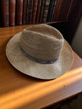 Chapeau homme vintage paille La Chapellerie neuf deadstock ruban motif