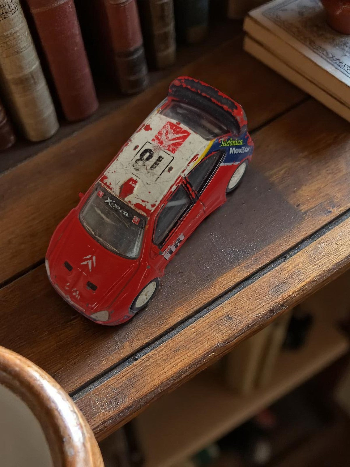 Voiture miniature Norev Citroën Xsara WRC vintage rouge état usé rallye