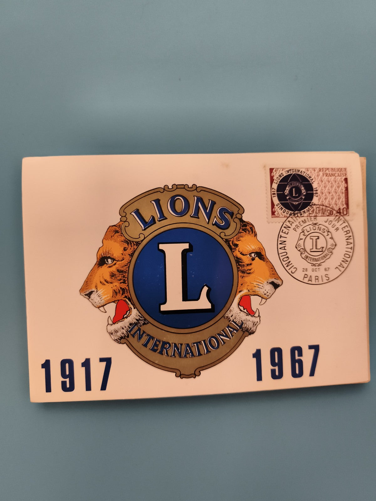 Carte philatélique Lions International 1967 timbre commémoratif 1917-1967