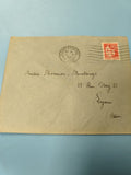 Ancienne enveloppe oblitérée 1937 philatélie Saint-Étienne Lyon vintage (Ref 6)