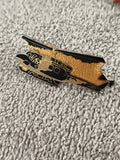 Pin's vintage hélicoptère noir doré, badge aviation ancien, broche émaillée (Ref