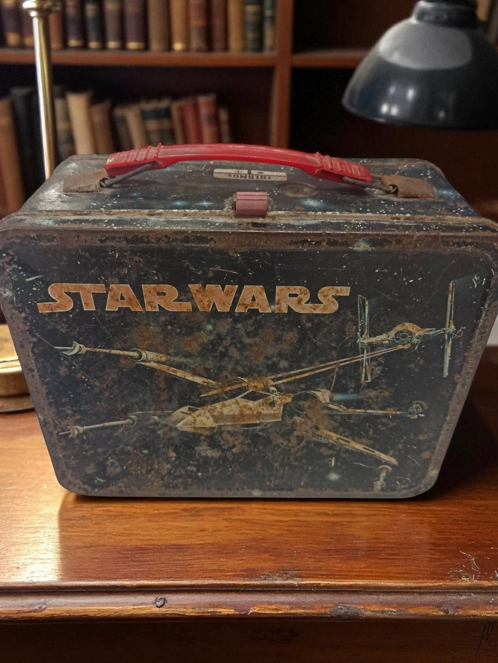Boîte à lunch Star Wars vintage 1977 métal, X-Wing, ancienne lunchbox