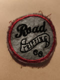 Écusson ancien brodé Road Touring rond gris rouge patch vintage moto