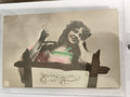 Carte postale ancienne Bonne Année début XXe, femme coupe champagne, CPA