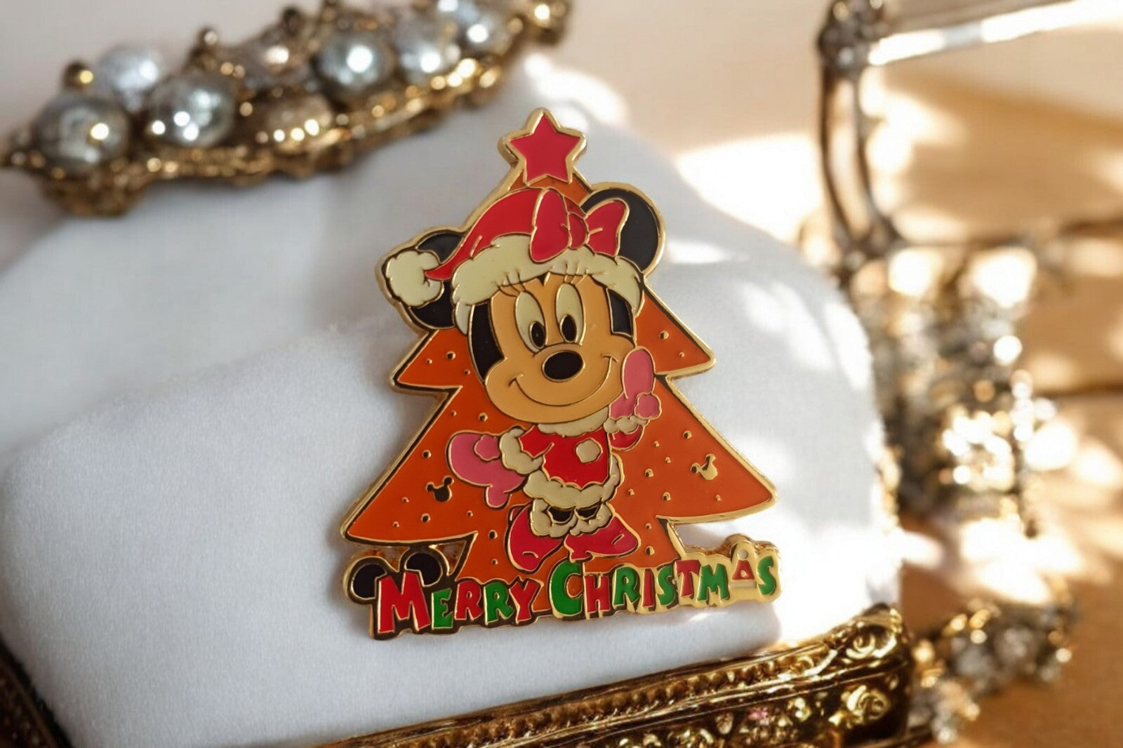 Pin's Disney Minnie sapin Noël Tokyo Disneyland Merry Christmas rare