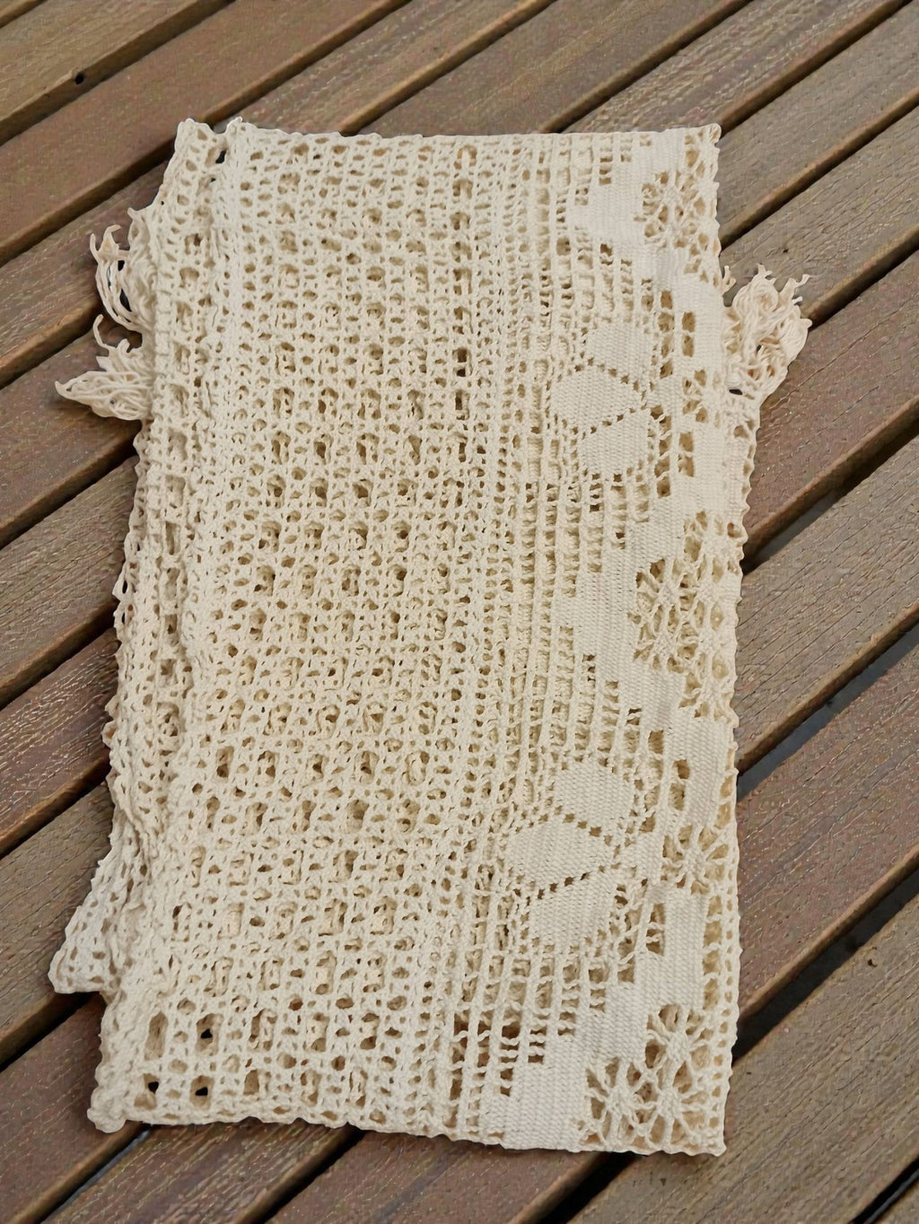 Set de table ancien vintage brodé dentelle crochet fin XIXe rare collection