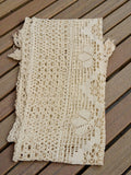 Set de table ancien vintage brodé dentelle crochet fin XIXe rare collection