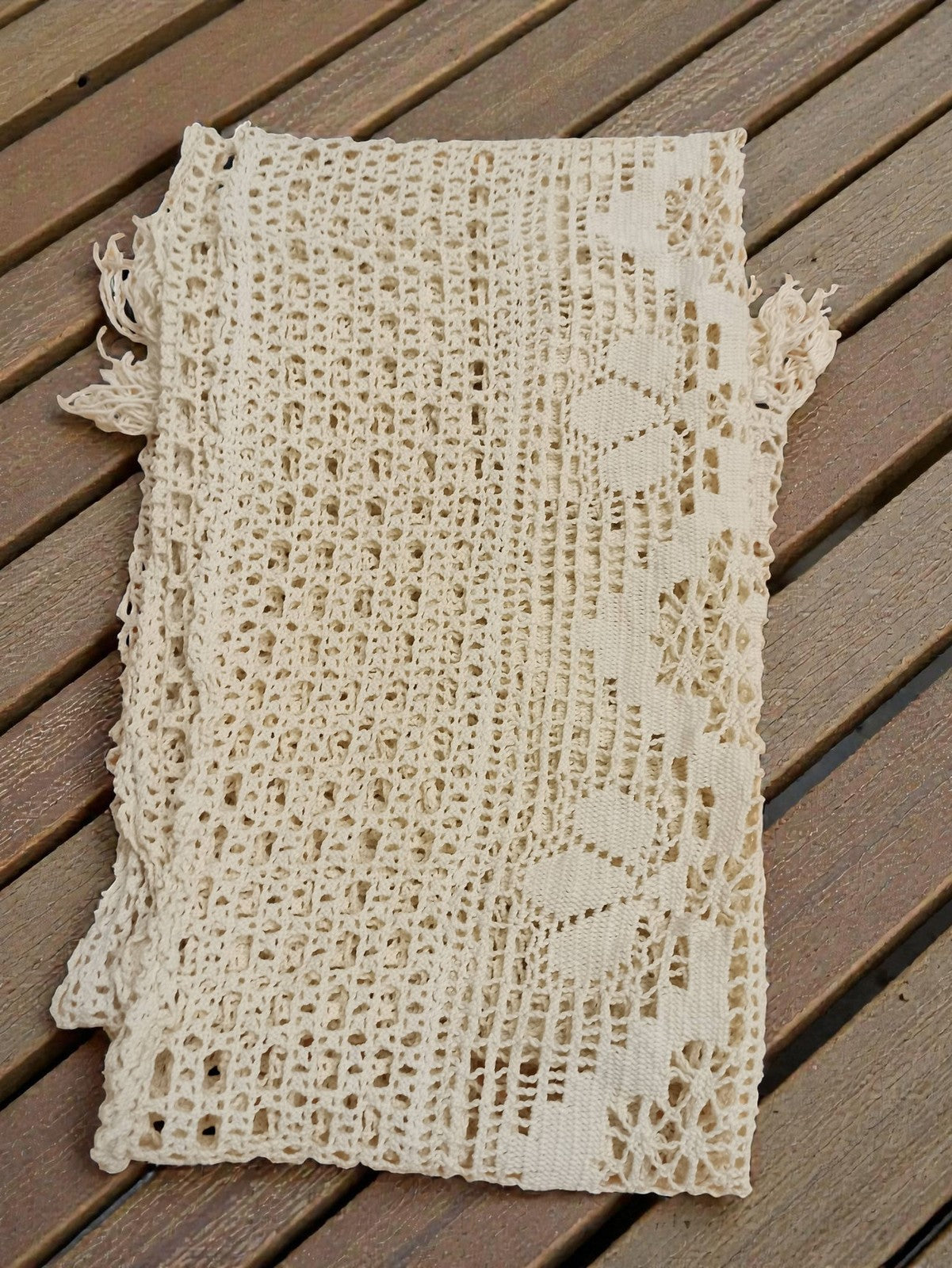Set de table ancien vintage brodé dentelle crochet fin XIXe rare collection