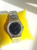 Montre Swatch Vintage Bold Metallic cristaux Swarovski bracelet transparent