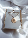 Collier médaille Ikita vintage acier doré, pendentif pièce rétro femme