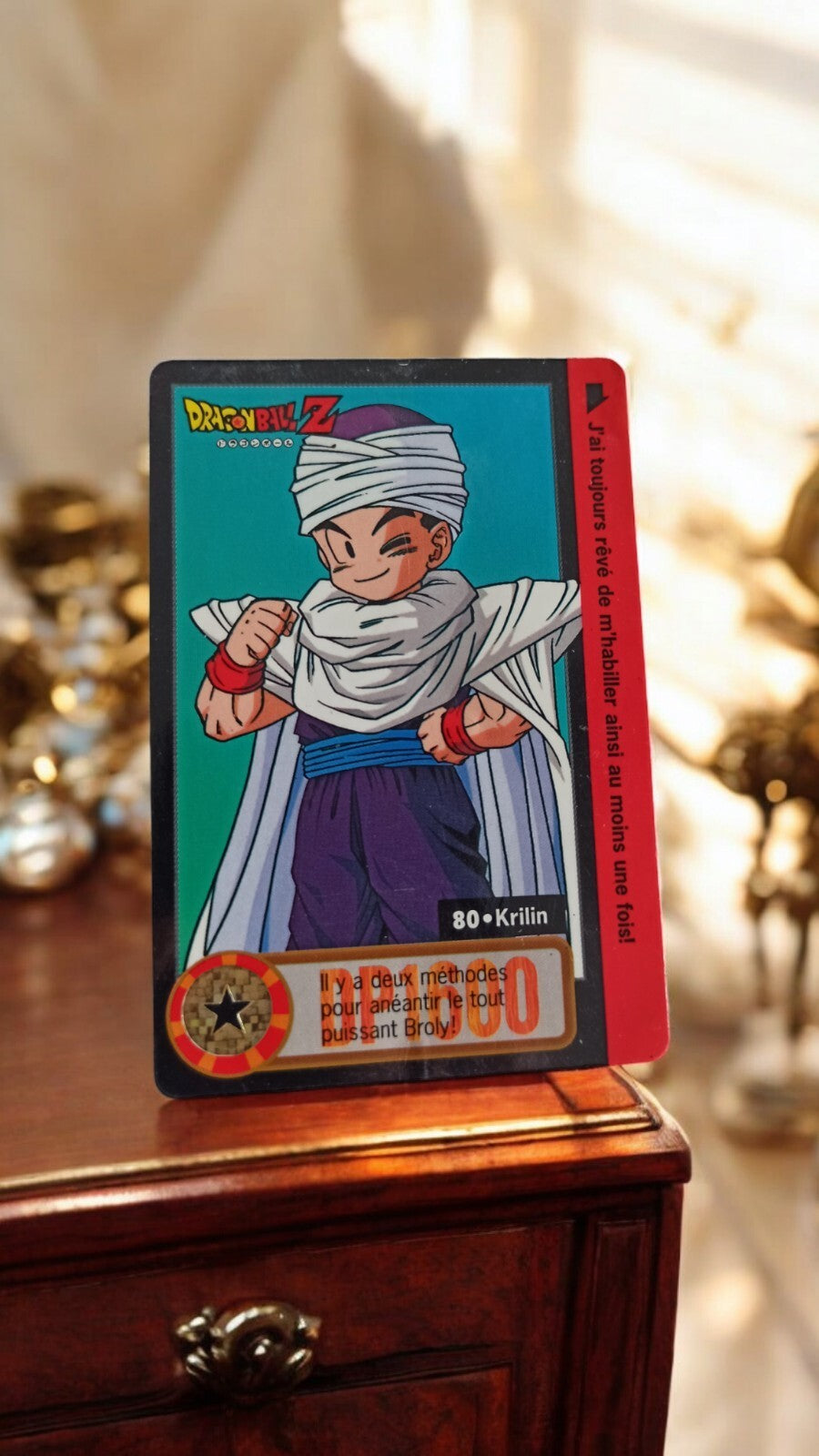 Carte Dragon Ball Z vintage Krilin n°80 série 726 rare DBZ