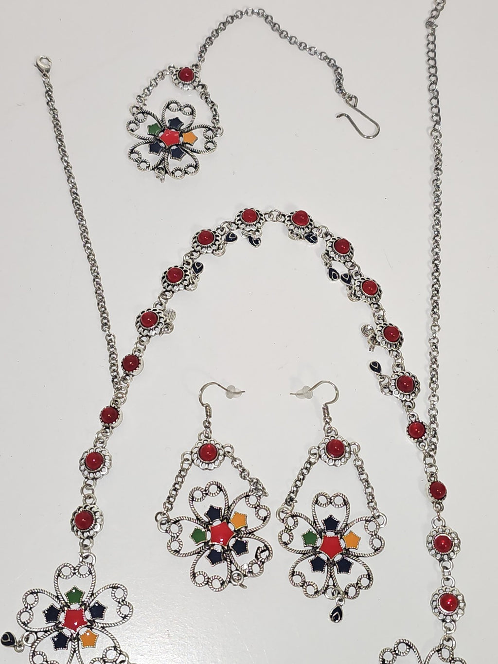 Parure ancienne fantaisie style berbère vintage, bijou ethnique rétro, collectio