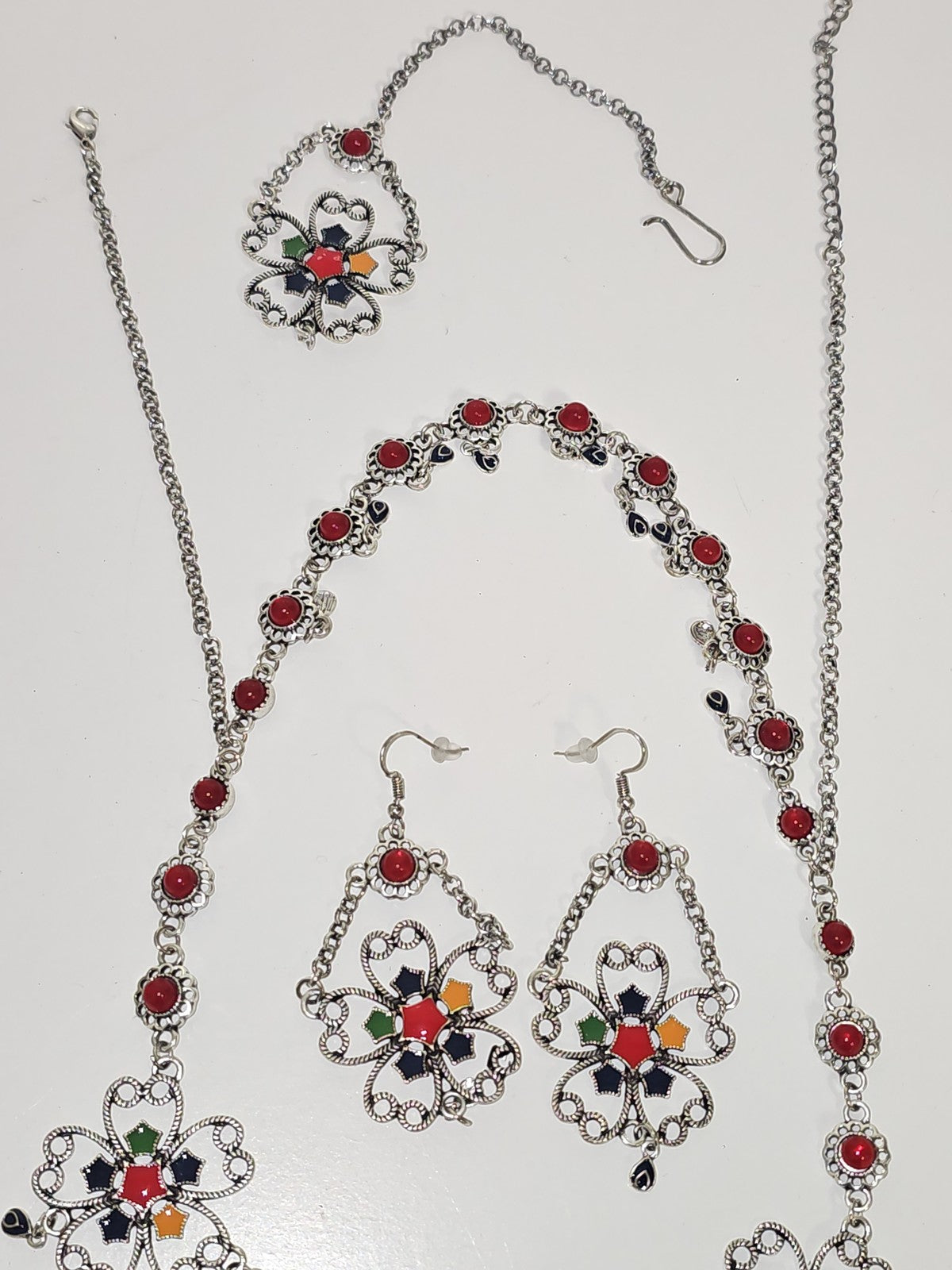 Parure ancienne fantaisie style berbère vintage, bijou ethnique rétro, collectio