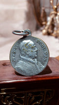 Médaille religieuse ancienne Pius XI Pont Max, vintage, rare, métal argenté
