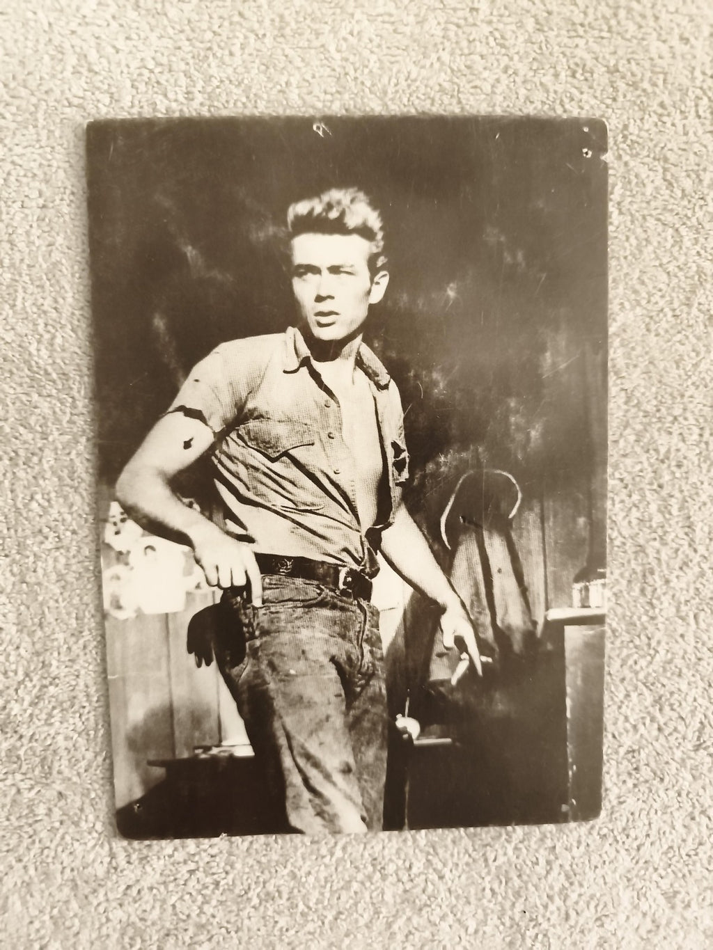 Carte postale ancienne James Dean photo vintage noir et blanc acteur cinéma