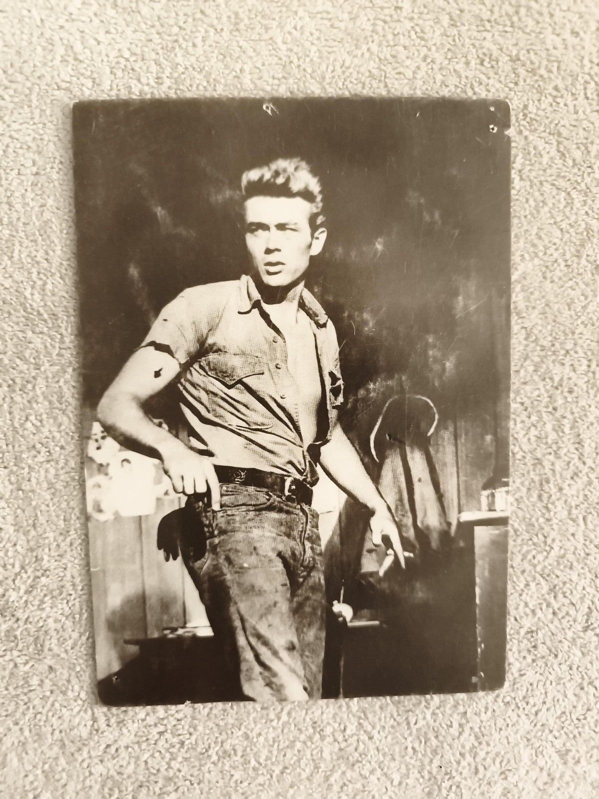 Carte postale ancienne James Dean photo vintage noir et blanc acteur cinéma