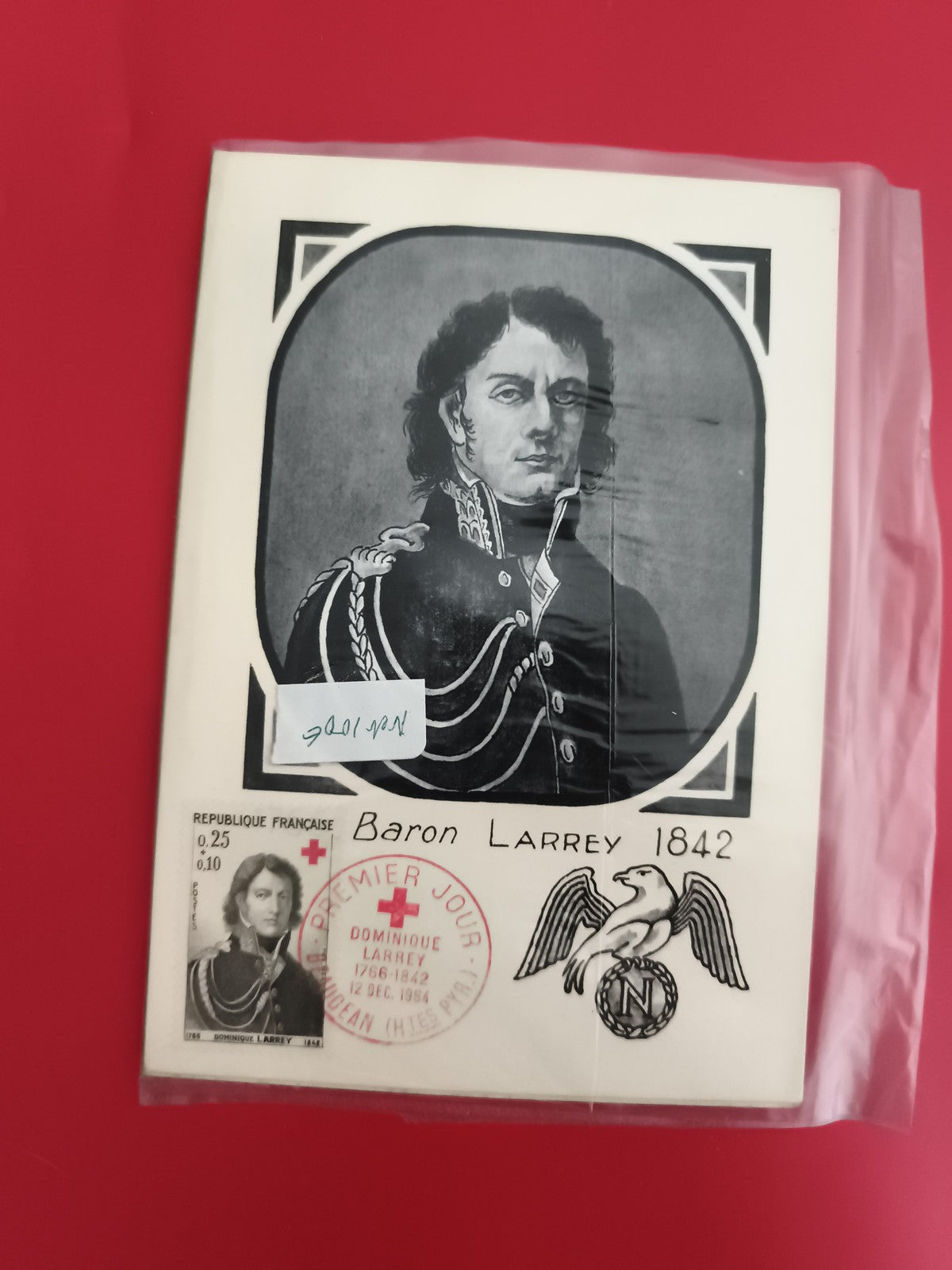 Lettre Premier Jour Baron Larrey 1842 Croix-Rouge timbre France philatélie