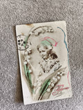CPA Bonne Fête muguet portrait enfant carte postale ancienne